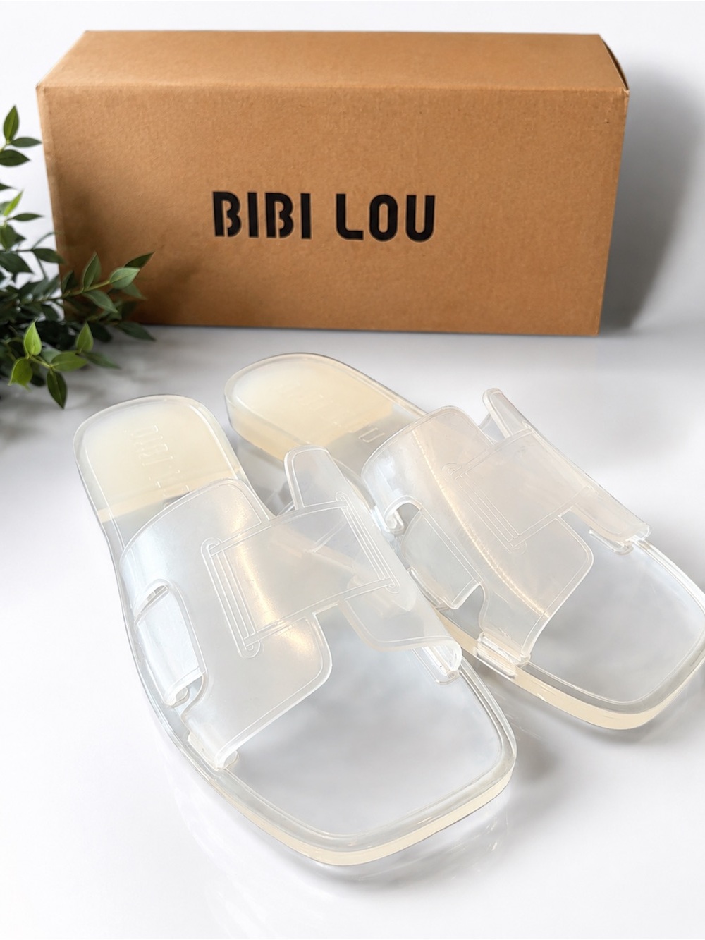 New in Box! Anthropologie BiBi Lou Jelly Holly Slides Sandals sz 40 /  9